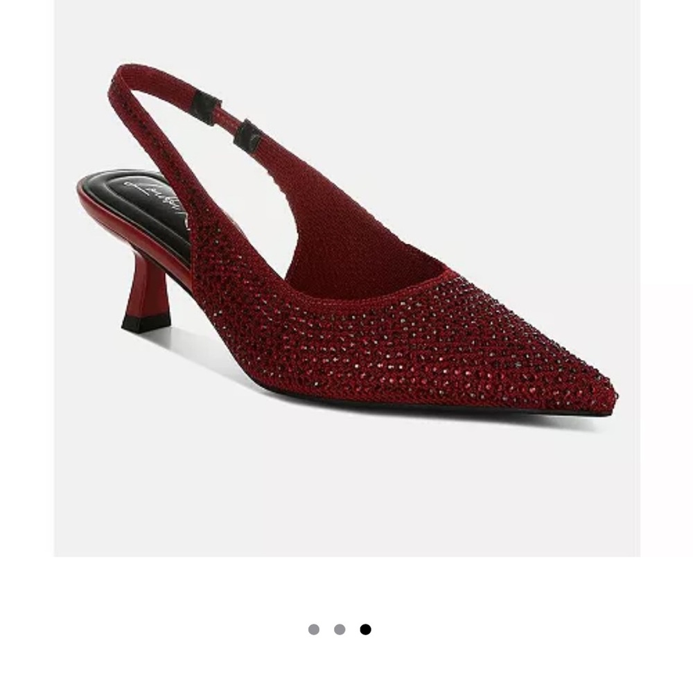 Chic London Rag Julep Rhinestone Burgundy Slingback Heels Size 41 9.5-10 New